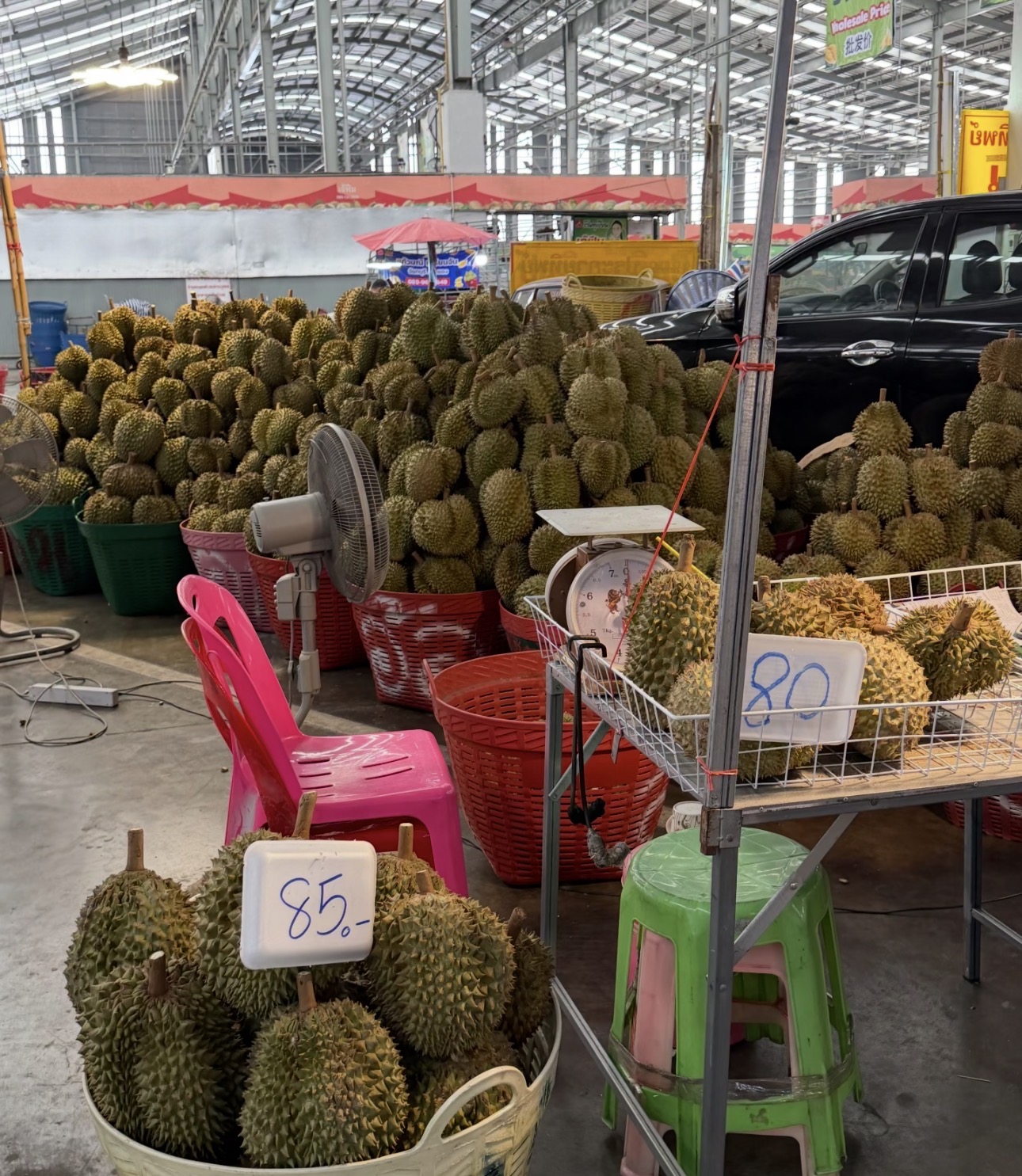 Fresh durian close-up in Bangkok