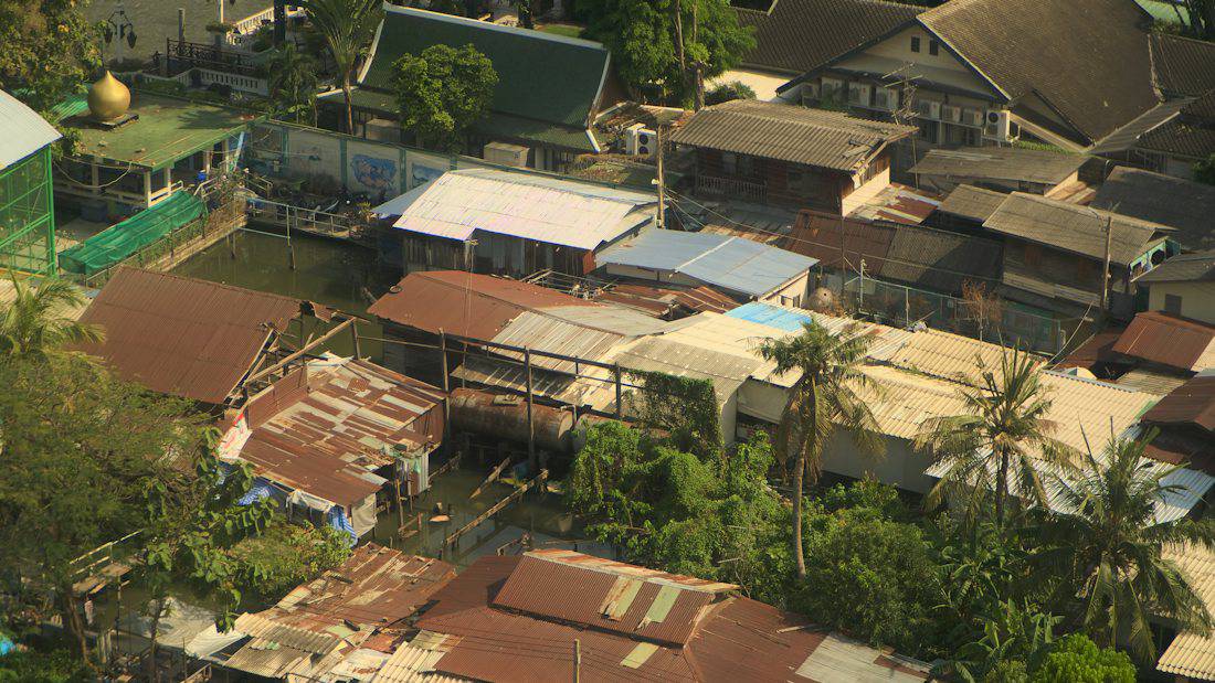 Older local neighborhood street in Bangkok