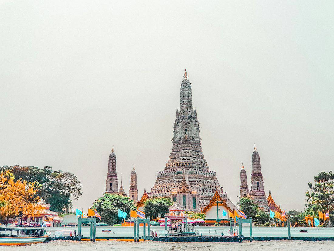 Wat Arun seen across the Chao Phraya River