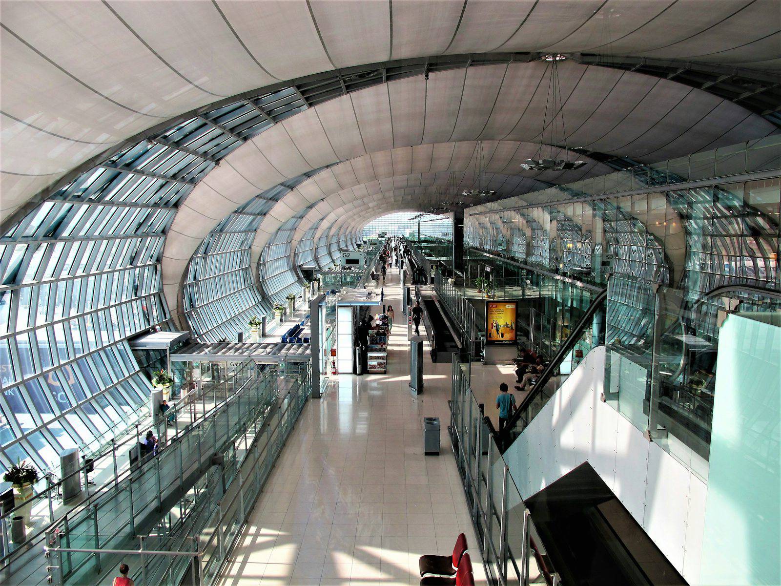 Suvarnabhumi Airport terminal concourse in Bangkok