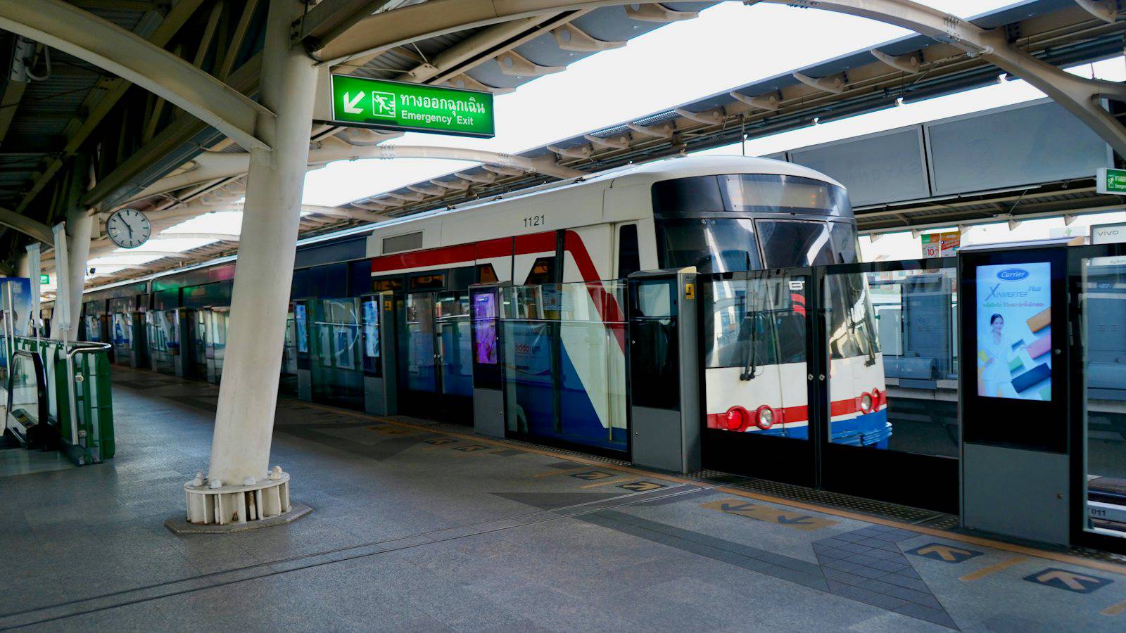 A train in a station